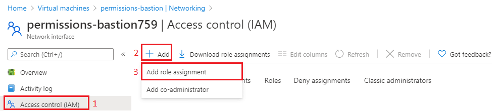 azure networking network interface access control iam add add role assignment blog vinicius deschamps
