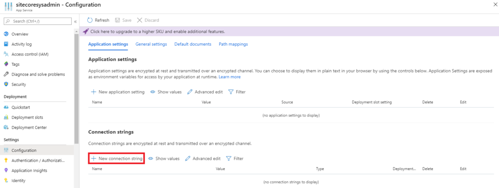 Azure App Service Configuration New Connection String Blog Vinicius Deschamps