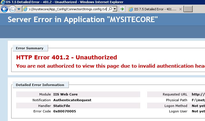 Internet Information Services Http Error 401.2 Unauthorized Blog Vinicius Deschamps
