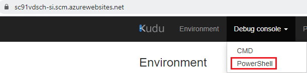 azure app service kudu debug console powershell blog vinicius deschamps